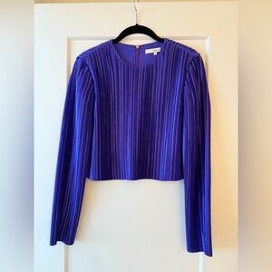 Tibi New Cropped Purple Silky Crinkle Top Size 0